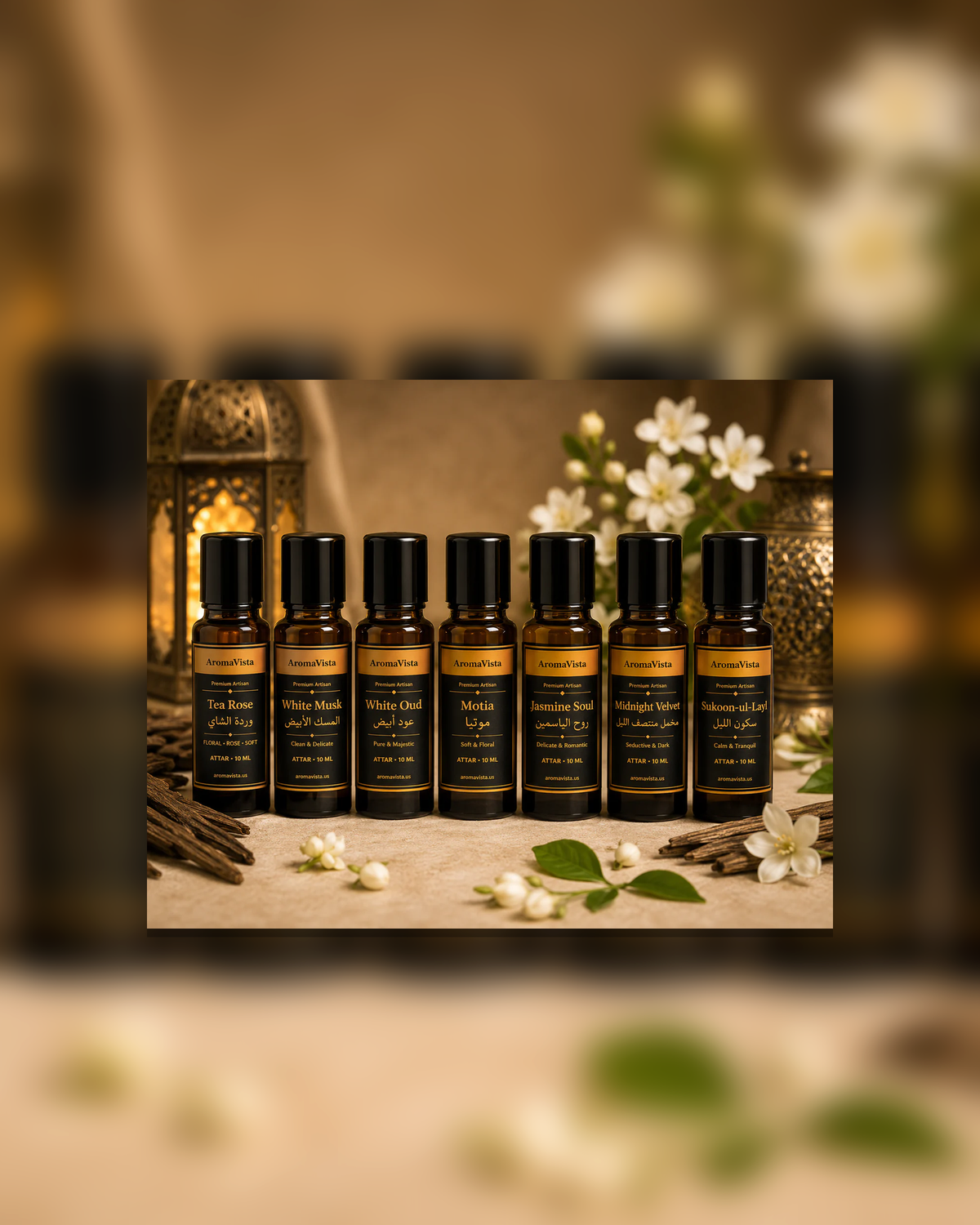 AromaVista Premium Artisan Attar Discovery Set — Choose 3, 5, or 7
