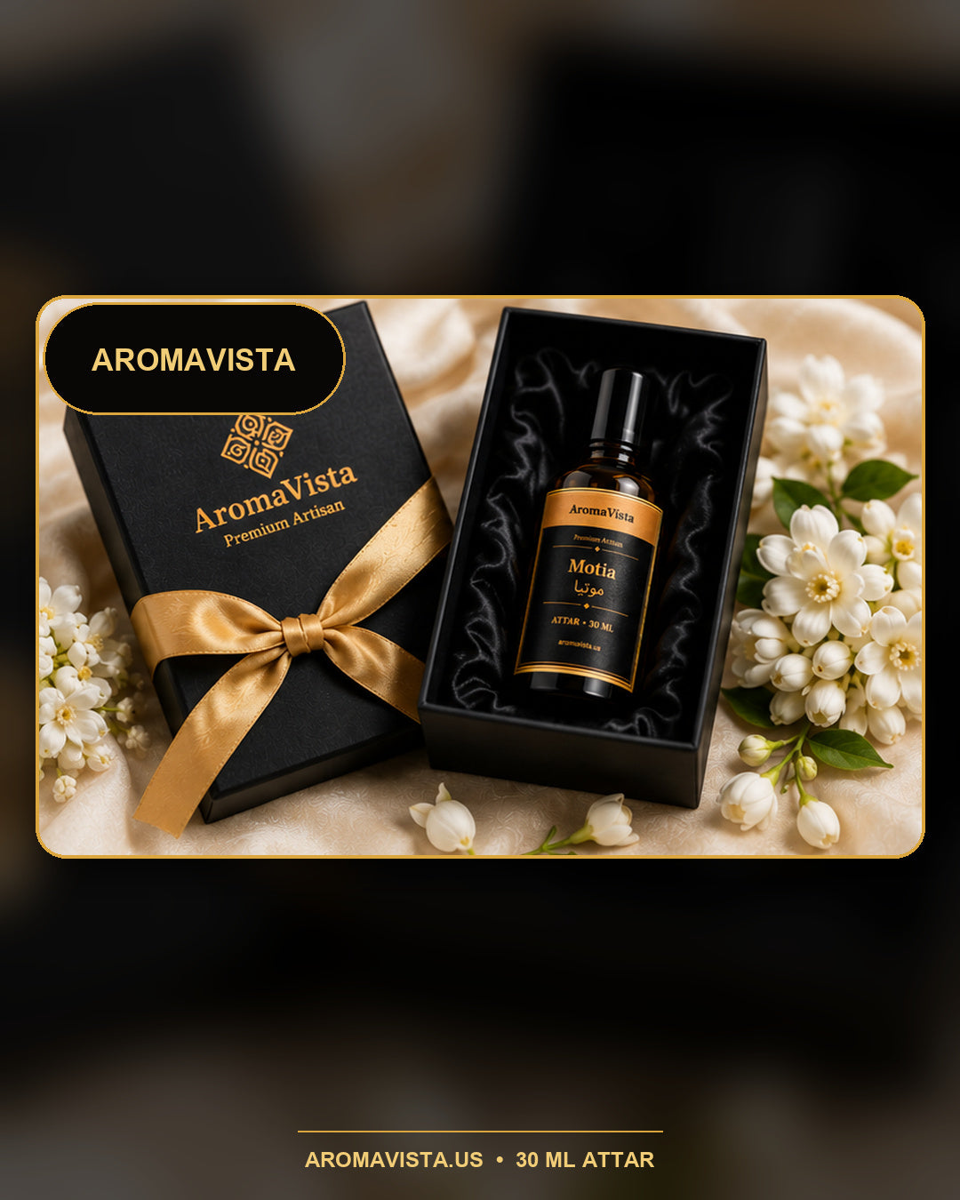 Motia Attar Oil – Soft White Floral, Alcohol-Free 30ml Roll-On